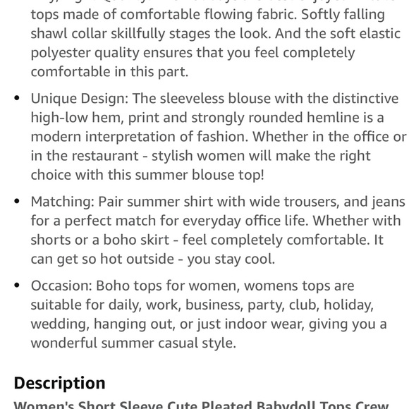 Tunic Top Ruffle Neck Cap Loose Babydoll size MED NWT - Picture 10 of 10